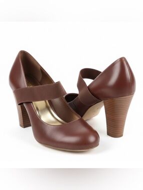 Markio Designs Mary Jane Leather Wedge Heels Chestnut Brown Women’s EU 40 US 9.5